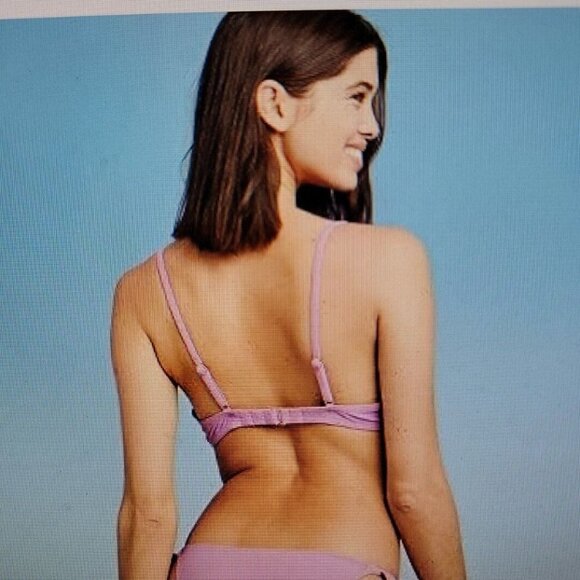 Women's Ruffle Underwire Bikini Top - Shade & Shore Purple textured 34B T35 - Picture 3 of 3